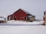 Byrum Barn Side View / Note lean-to on the rear of the barn (block structure on front)